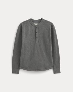 Alternative view of Thermal Henley in Cozy Waffle | Heathered Charcoal