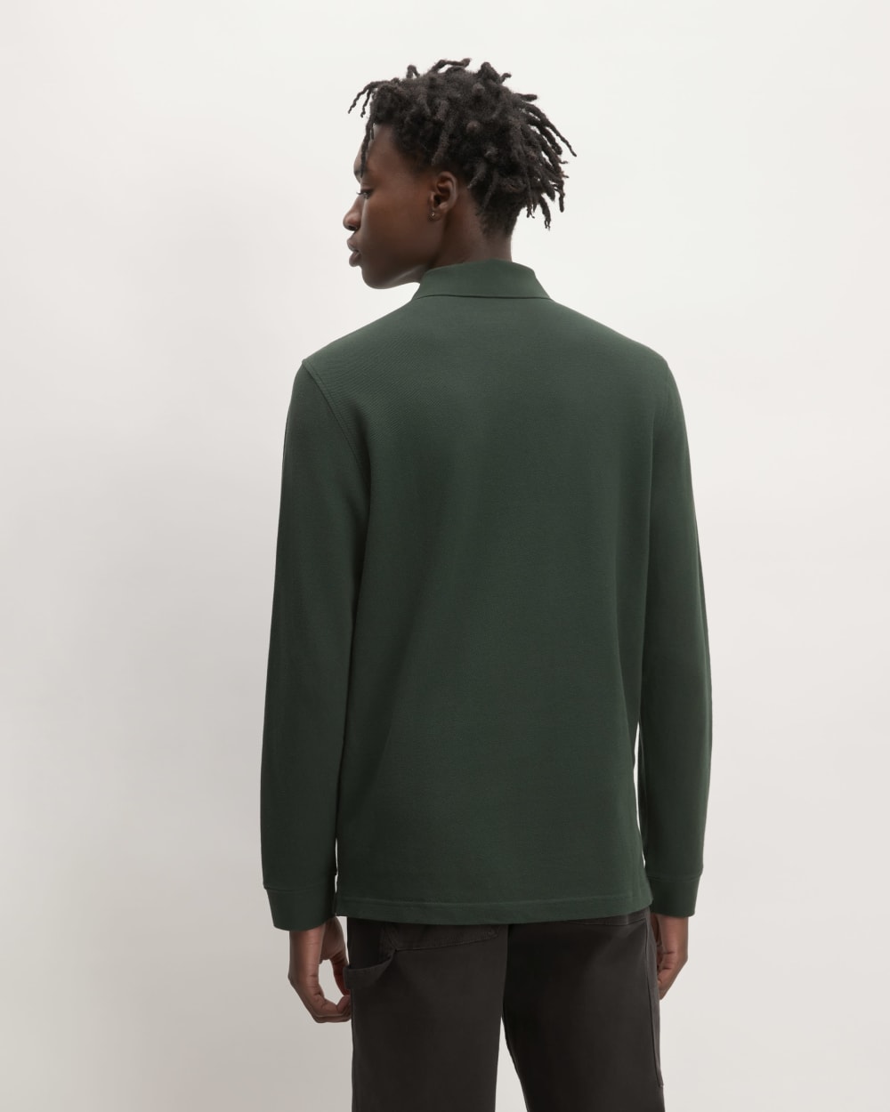 The Long-Sleeve Pique Polo | Scarab - Image 6