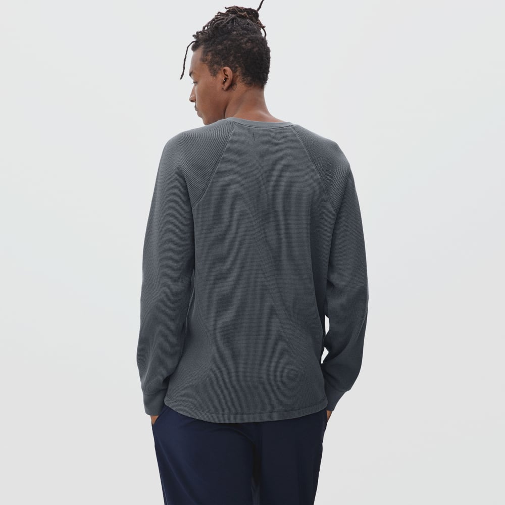 The Waffle Long-Sleeve Henley Tee | Slate - Image 3