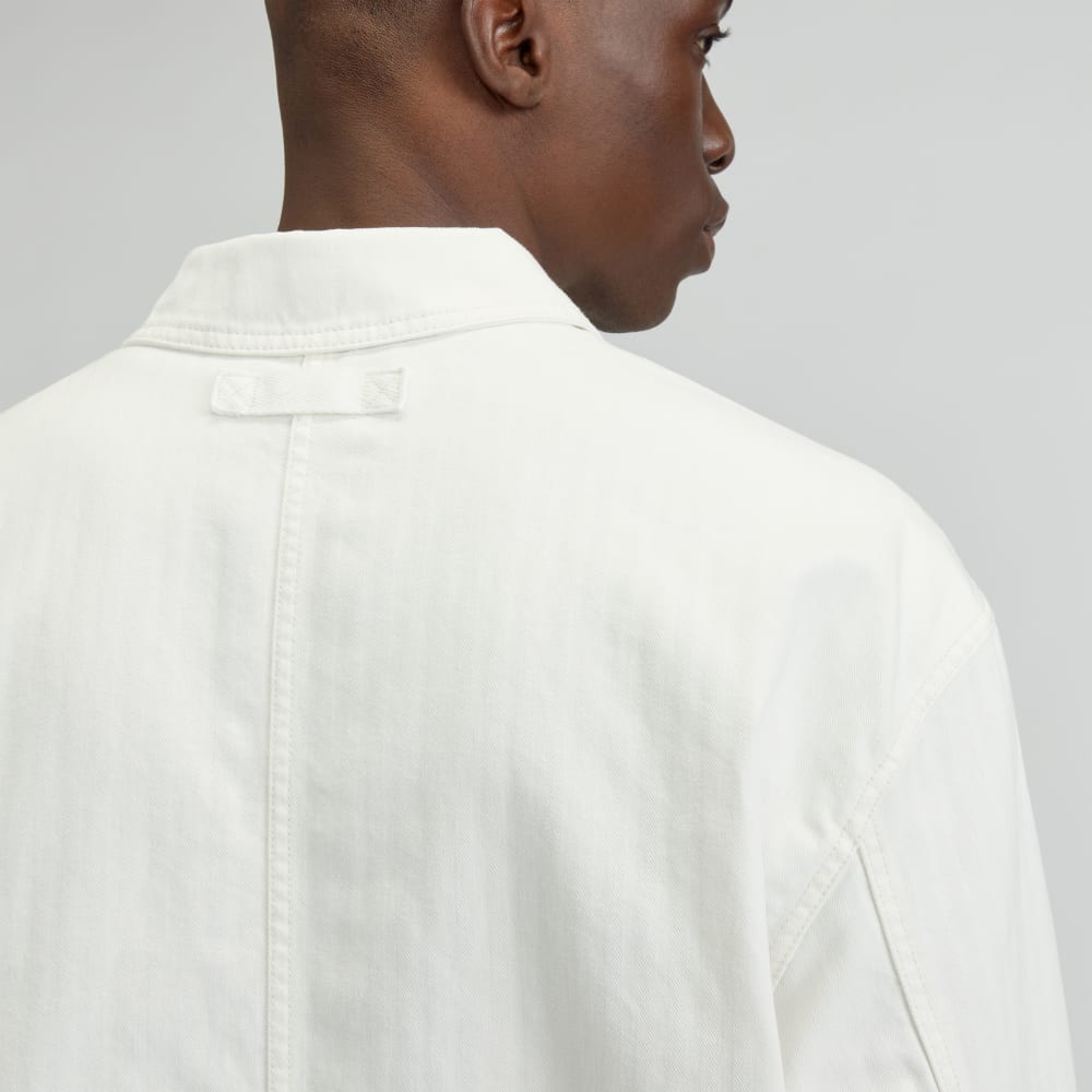 The Organic Cotton Herringbone Utility Jacket | Bone - Image 4
