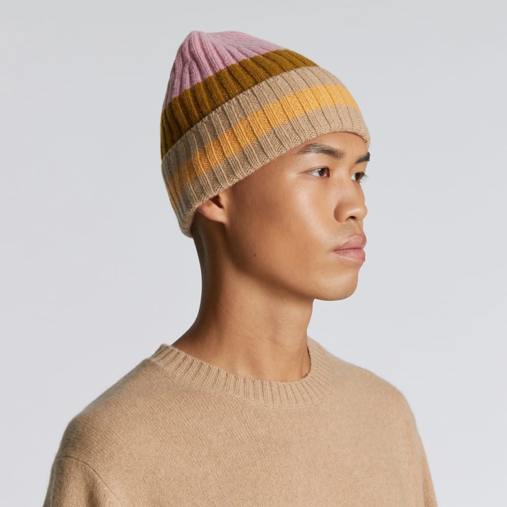 The Cashmere Beanie | Tapenade Multi Stripe - Image 4