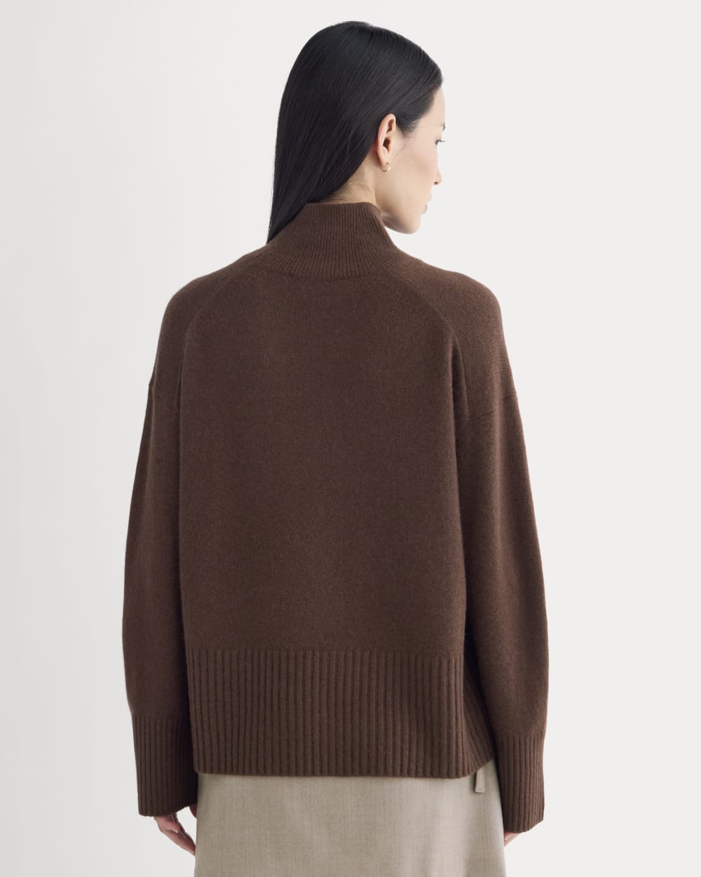 The Boxy Turtleneck in Cashmere | Dark Mahogany - Image 5