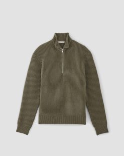 Alternative view of The Felted Merino Half-Zip Sweater | Kalamata