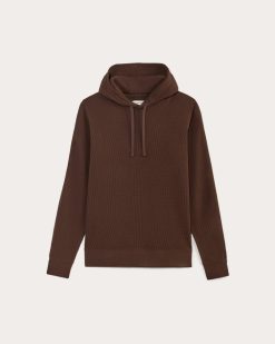 Alternative view of The Waffle-Knit Hoodie | Dark Mahogany