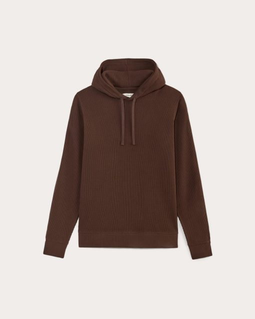 Alternative view of The Waffle-Knit Hoodie | Dark Mahogany