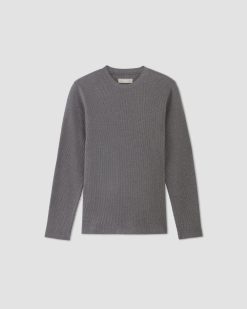 Alternative view of The Waffle Long-Sleeve Crew | Heathered Charcoal