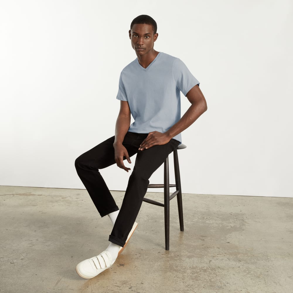 The Organic Cotton V-Neck Tee | Sky - Image 4