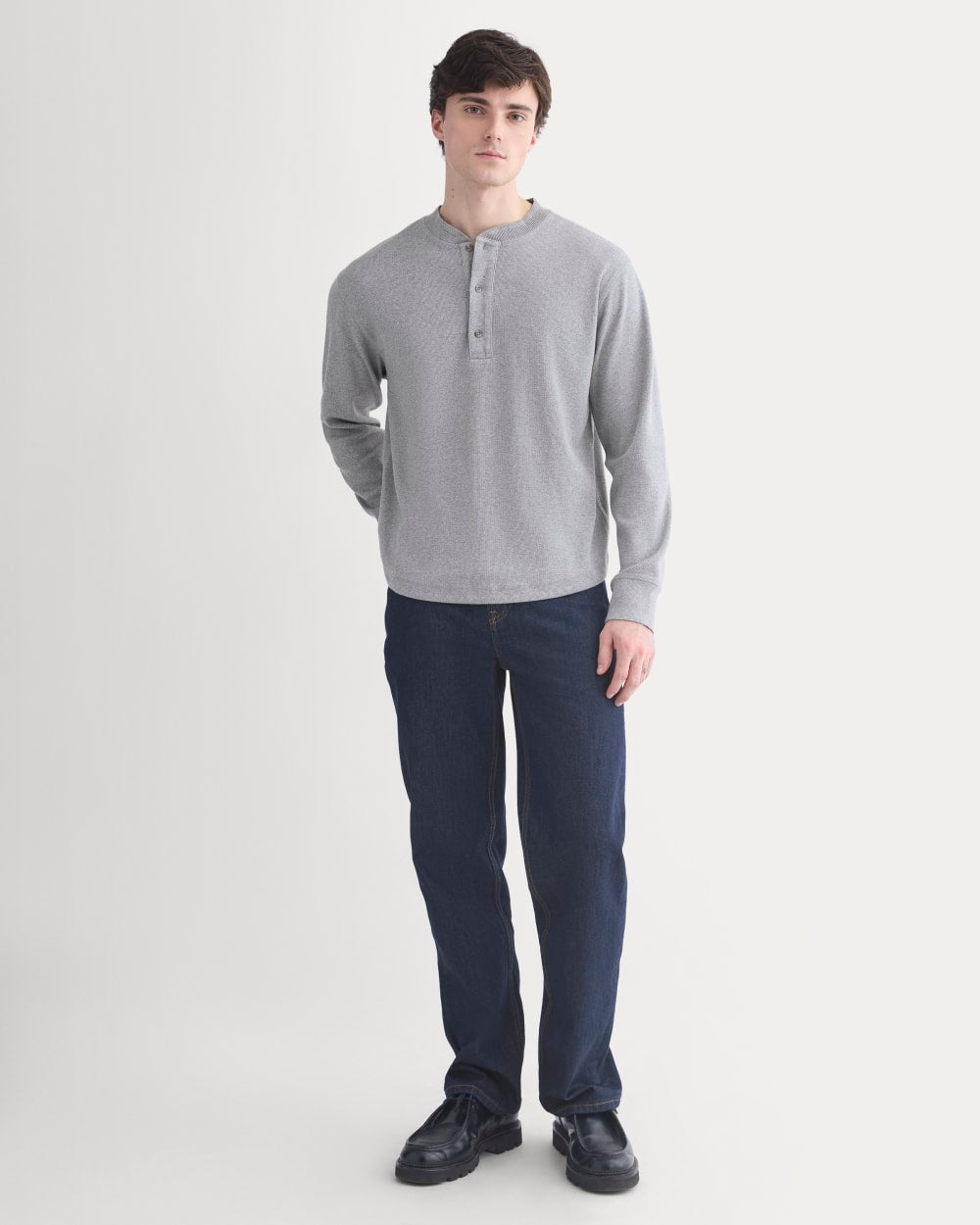 Vintage Rib Henley | Vintage Heather Grey - Image 3