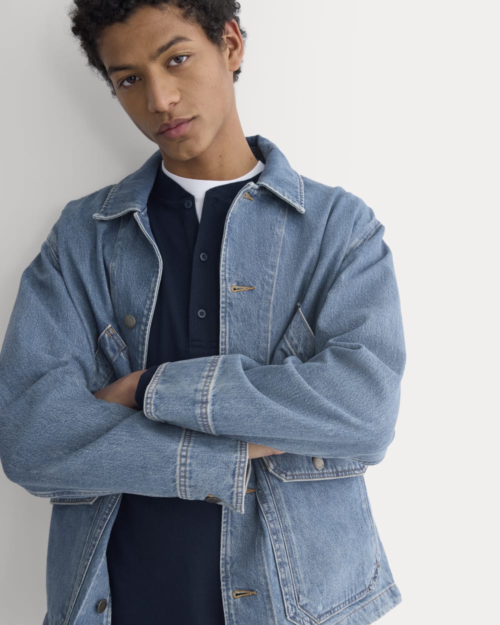 Relaxed Denim Barn Jacket | Robbins Indigo - Image 3