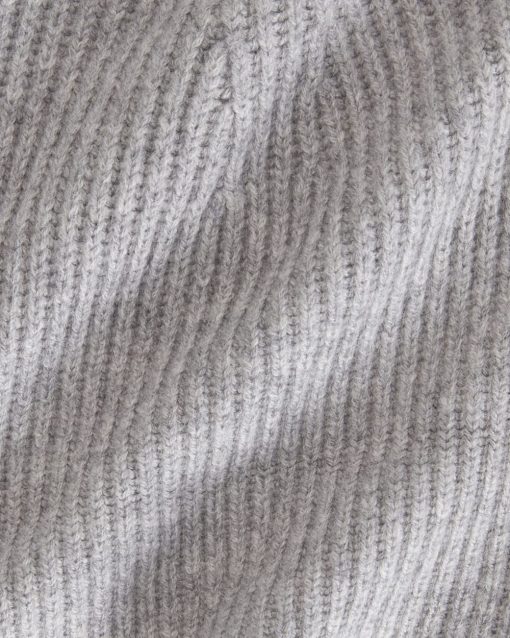 Alternative view of The Cashmere Fine Rib Beanie |  Heathered Grey