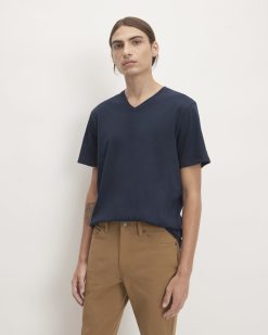 The Organic Cotton V-Neck Tee | Deep Navy