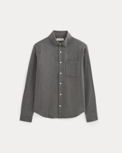 Alternative view of Brushed Flannel Shirt | Heathered Graphite