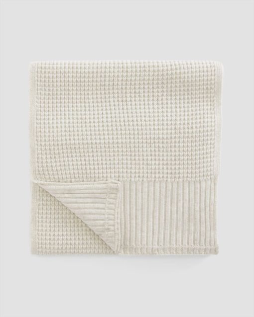Alternative view of The Felted Merino Waffle-Knit Scarf | Heathered Oat