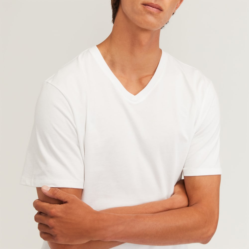 The Organic Cotton V-Neck Tee | White - Image 4