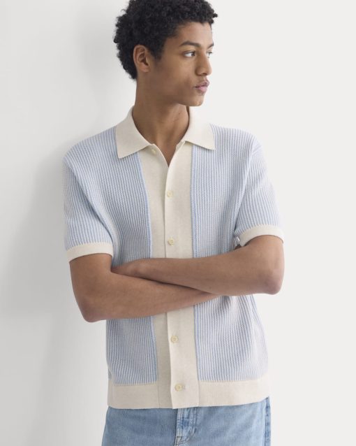 Button-Down Resort Polo | Light Heathered Oat/Open Air