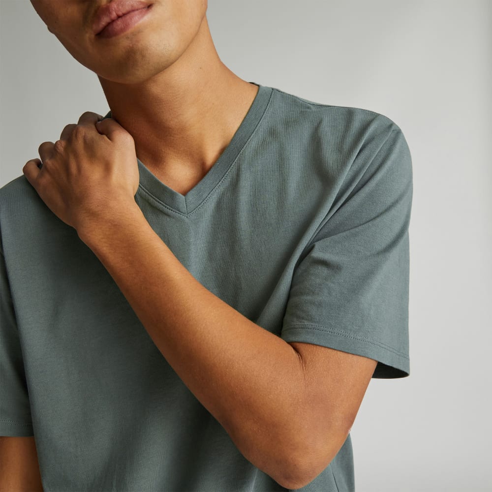 The Organic Cotton V-Neck Tee | Green Balsam - Image 2