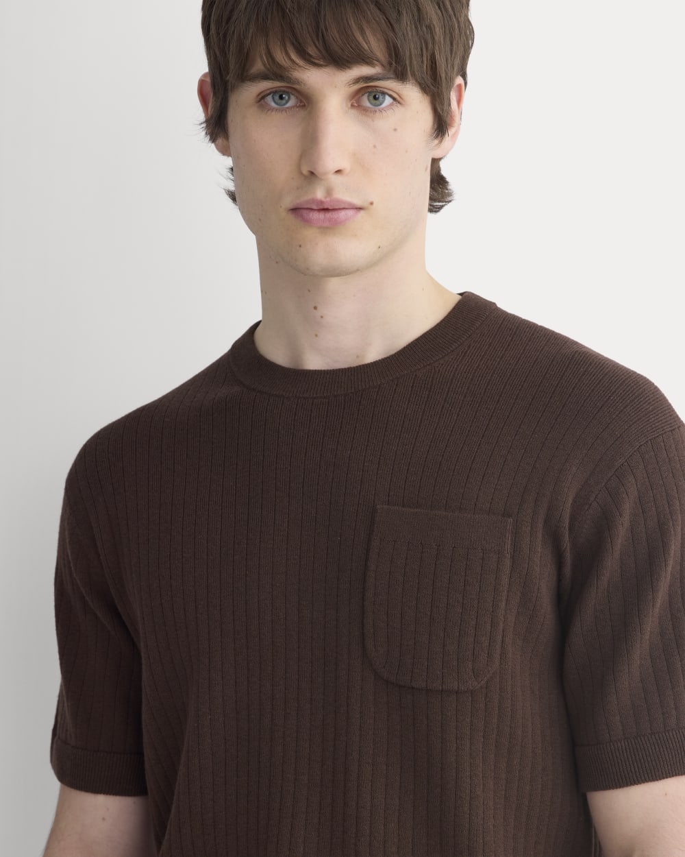 Textured Knit Tee | Coffee Bean - Image 4