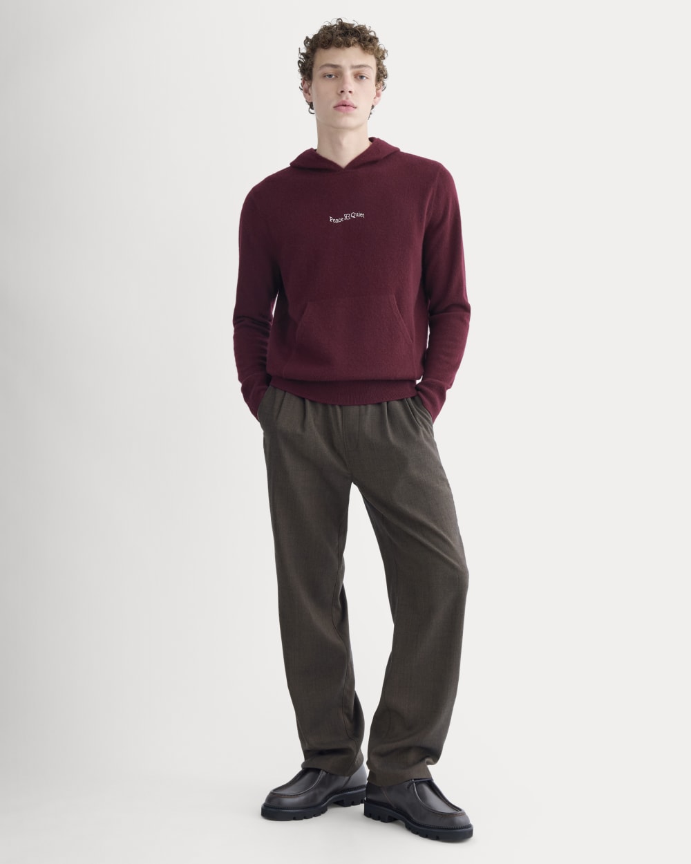 Everlane x Peace & Quiet Cashmere Hoodie | Wine - Image 3