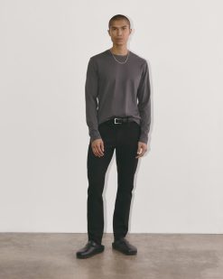Alternative view of The Essential Organic Long-Sleeve Tee | Graphite