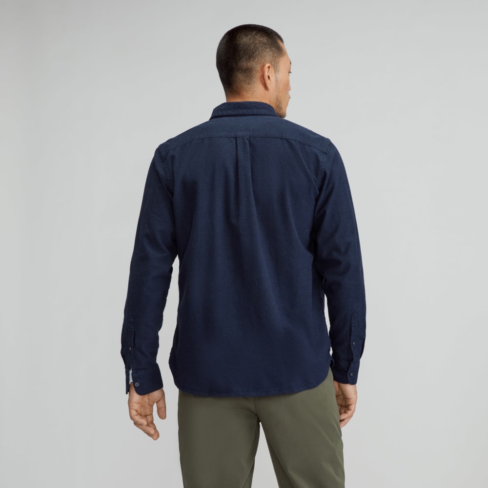The Brushed Flannel Shirt | Heather Navy - Image 3