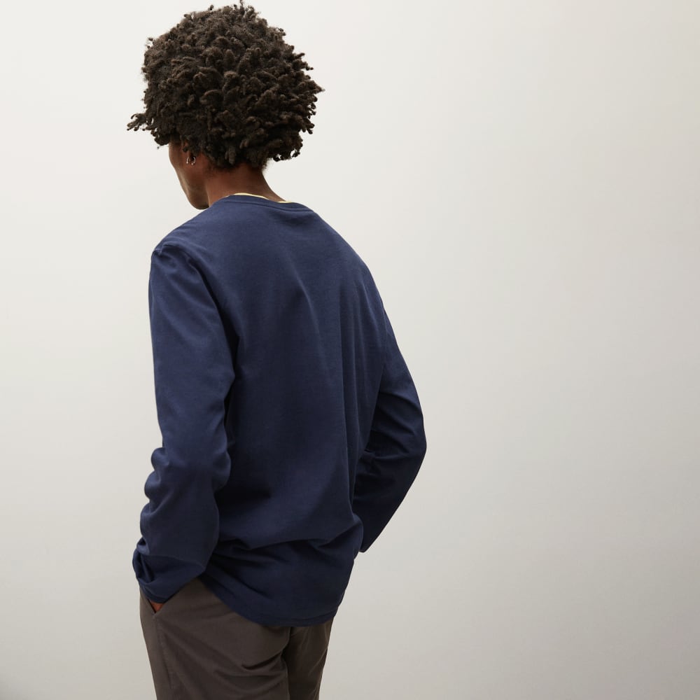 The Organic Cotton Long-Sleeve Pocket Tee | Deep Navy - Image 5