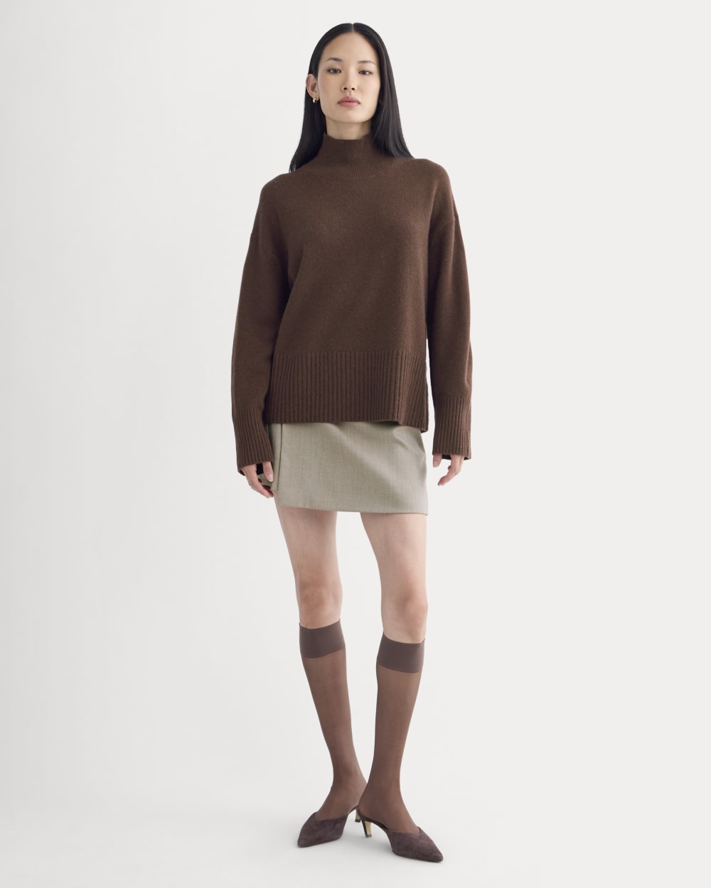 The Boxy Turtleneck in Cashmere | Dark Mahogany - Image 3