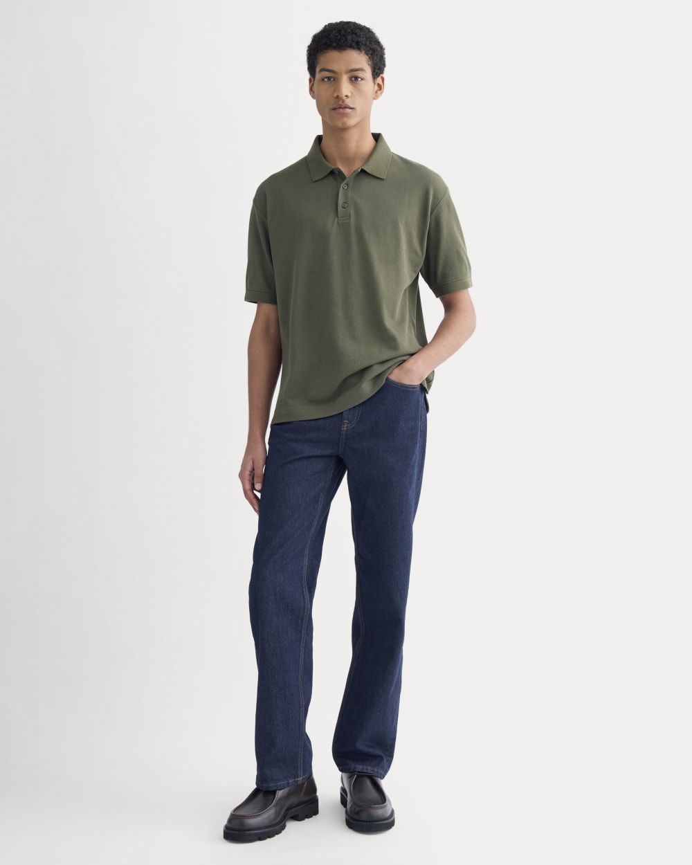 Classic Piqué Polo | Olive Night - Image 3