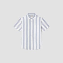 Alternative view of The Organic Short Sleeve Oxford Shirt | Mazarine Blue / Bone