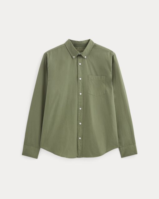 Alternative view of The Washed Poplin Shirt | Lichen Green