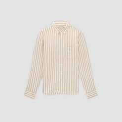 Alternative view of The Classic Shirt in Linen | Bone / Caramel
