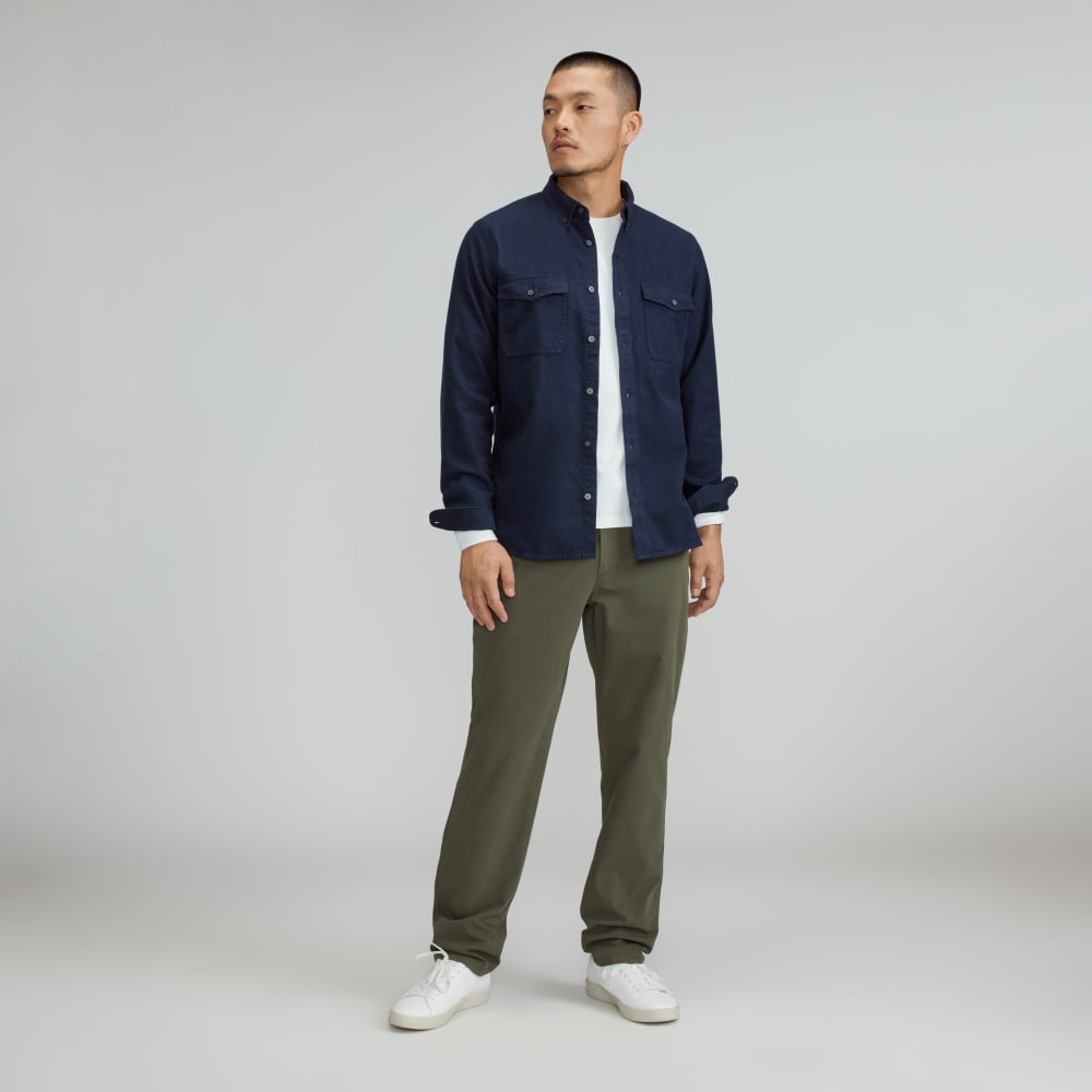 The Brushed Flannel Shirt | Heather Navy - Image 6