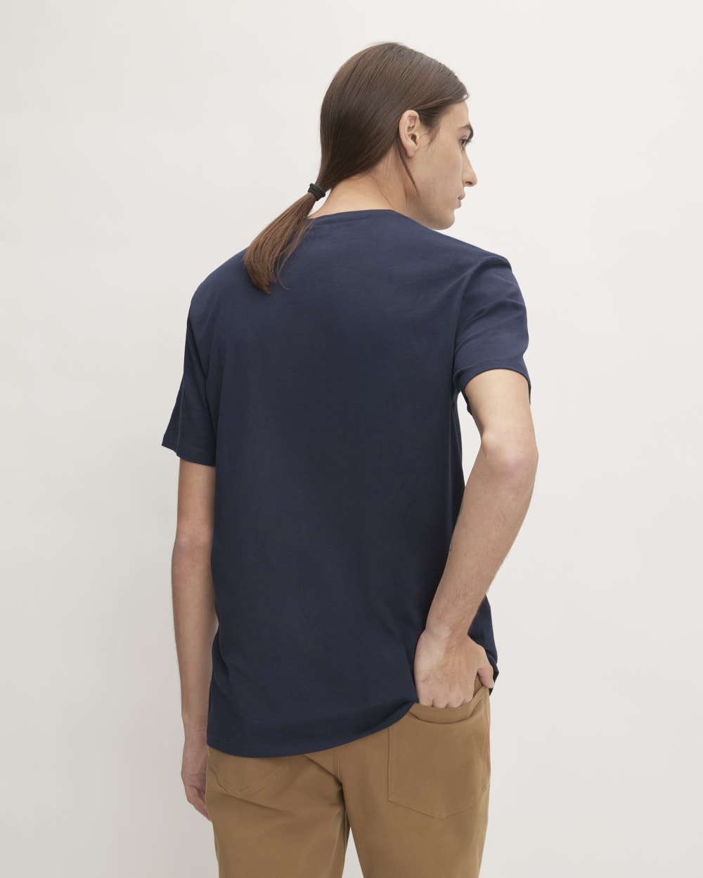 The Organic Cotton V-Neck Tee | Deep Navy - Image 3