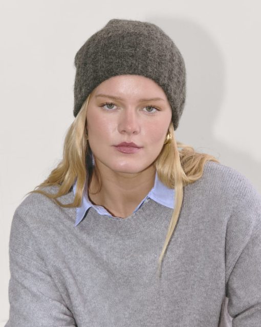 Alternative view of The Alpaca Beanie | Dark Charcoal
