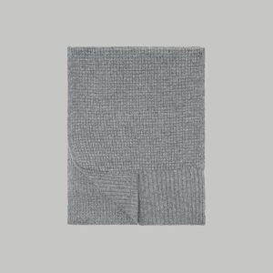 Alternative view of The Felted Merino Waffle-Knit Scarf | Mid Heathered Grey