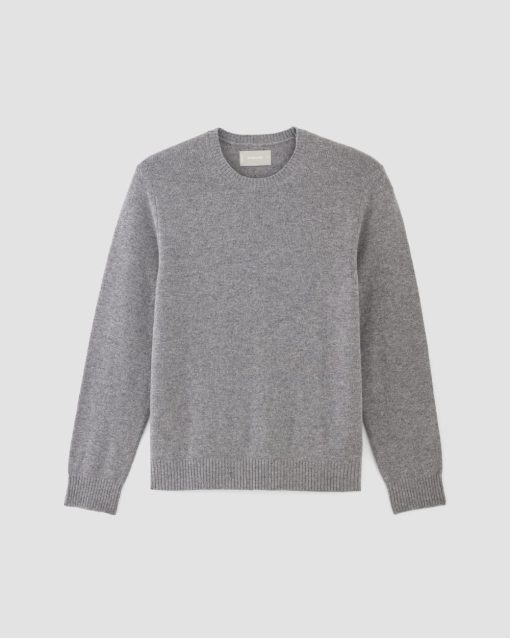 Alternative view of The Premium Merino Crew Neck Sweater | Heathered Mid-Grey