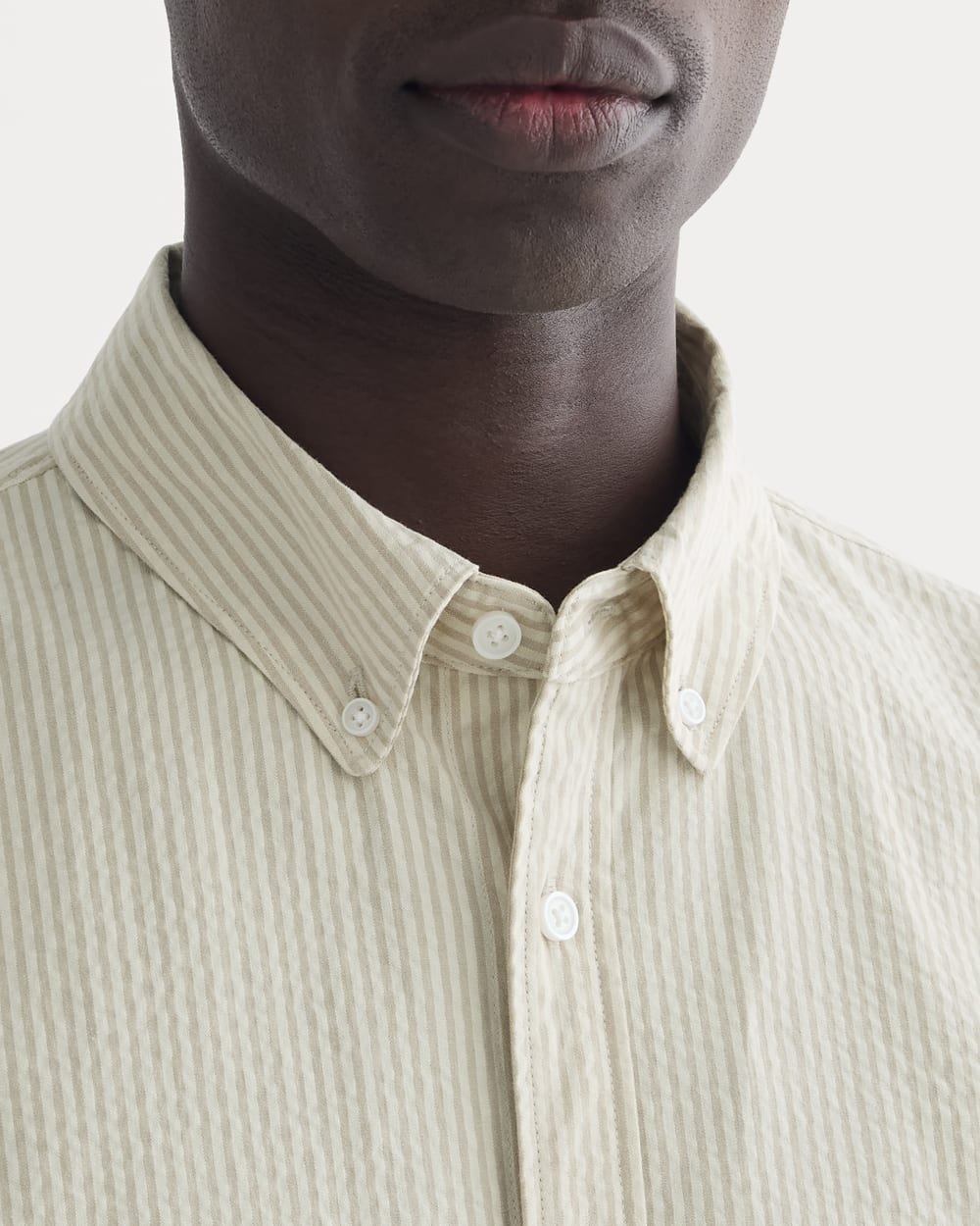 The Seersucker Long-Sleeve Shirt | Trench Coat Khaki / Natural - Image 4