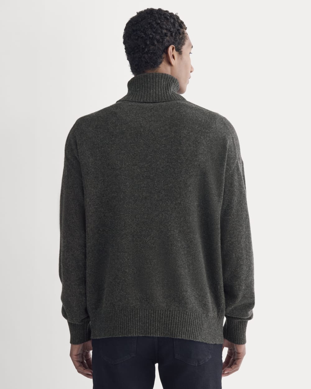 Luxe Merino Relaxed Turtleneck | Heathered Black - Image 5