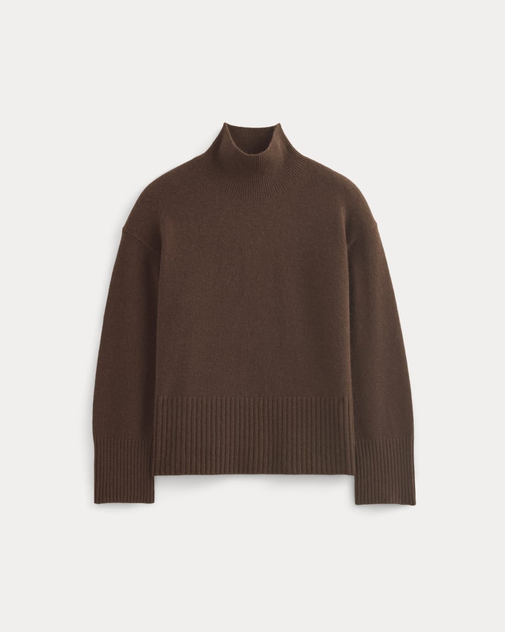 The Boxy Turtleneck in Cashmere | Dark Mahogany - Image 2