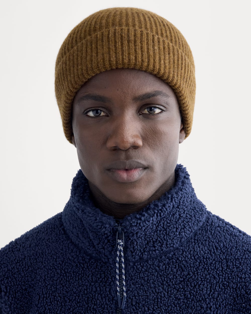 The Cashmere Ribbed Beanie | Heathered Toffee - Image 3